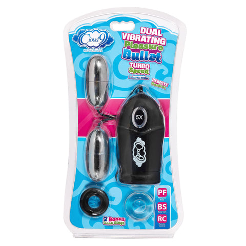 Dual Egg Vibrator Black with Wired Remote for Adult Pleasure Black BULLETS