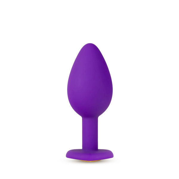 Temptasia Small Purple Bling Plug With Heart-Shaped Base Purple > Anal Range > Butt Plugs