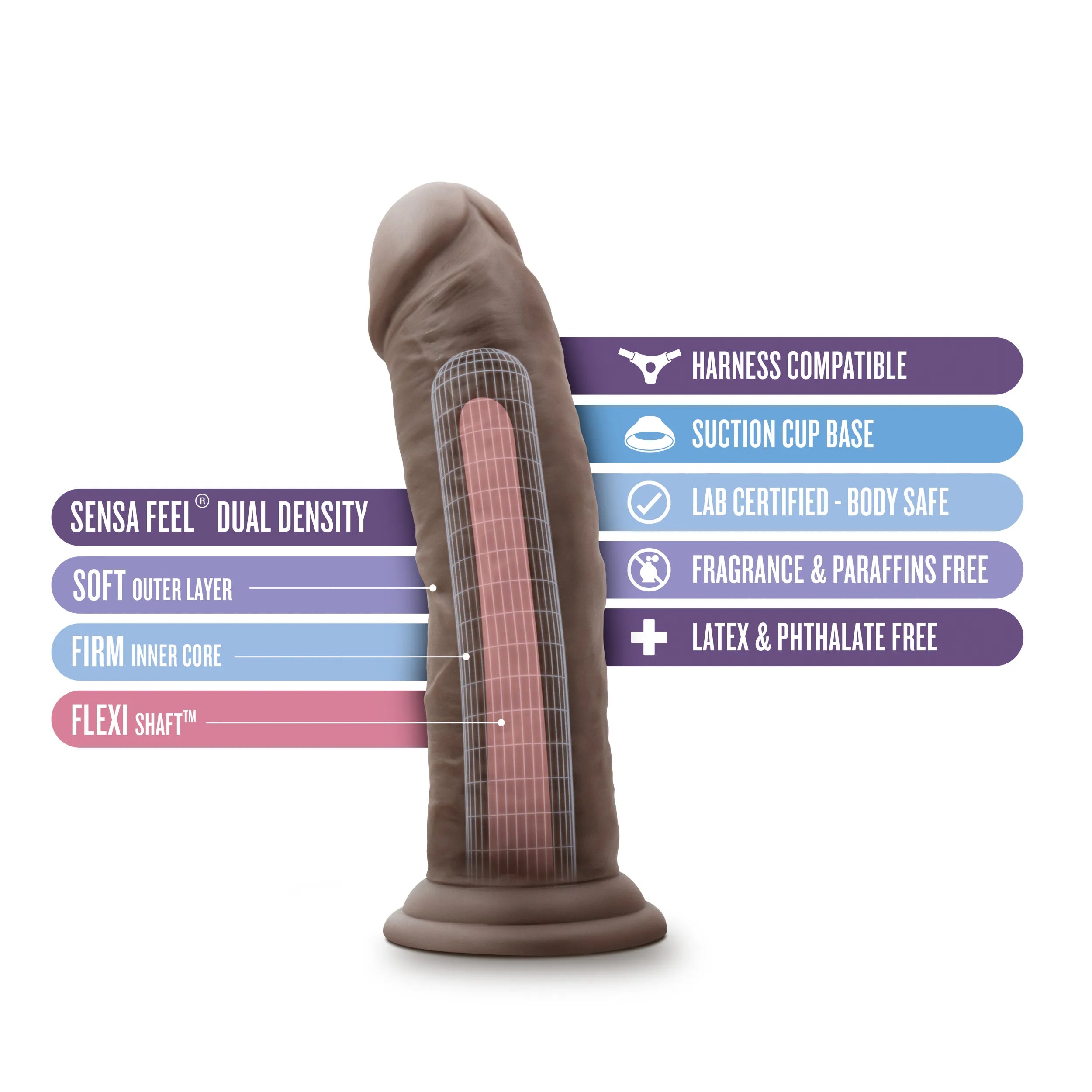 Blush Au Naturel 8 Inch Dildo – Dual Density Suction Cup Dildo > Dildos > Realistic Dildos
