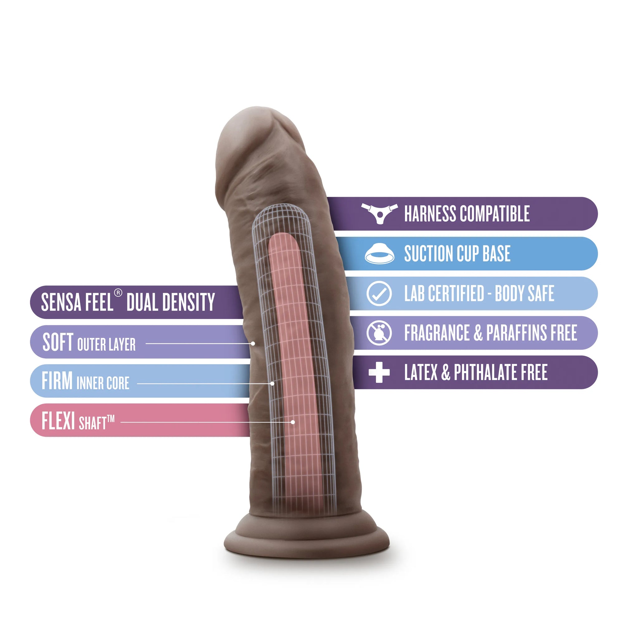 Blush Au Naturel 8 Inch Dildo – Dual Density Suction Cup Dildo > Dildos > Realistic Dildos