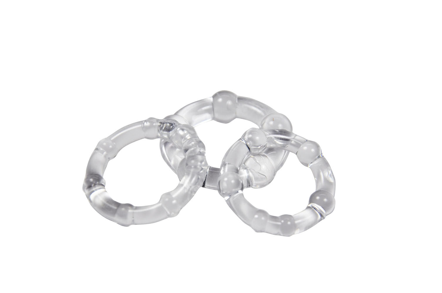 Cloud 9 Novelties Super Stretch Beaded Cock Ring Combo Pack (Black) – Skin Safe Cock Rings > Cock Ring > Sets