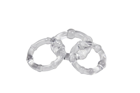 Cloud 9 Beaded Cockring Combo Pack Black Super Stretch Rings COCK RING Set