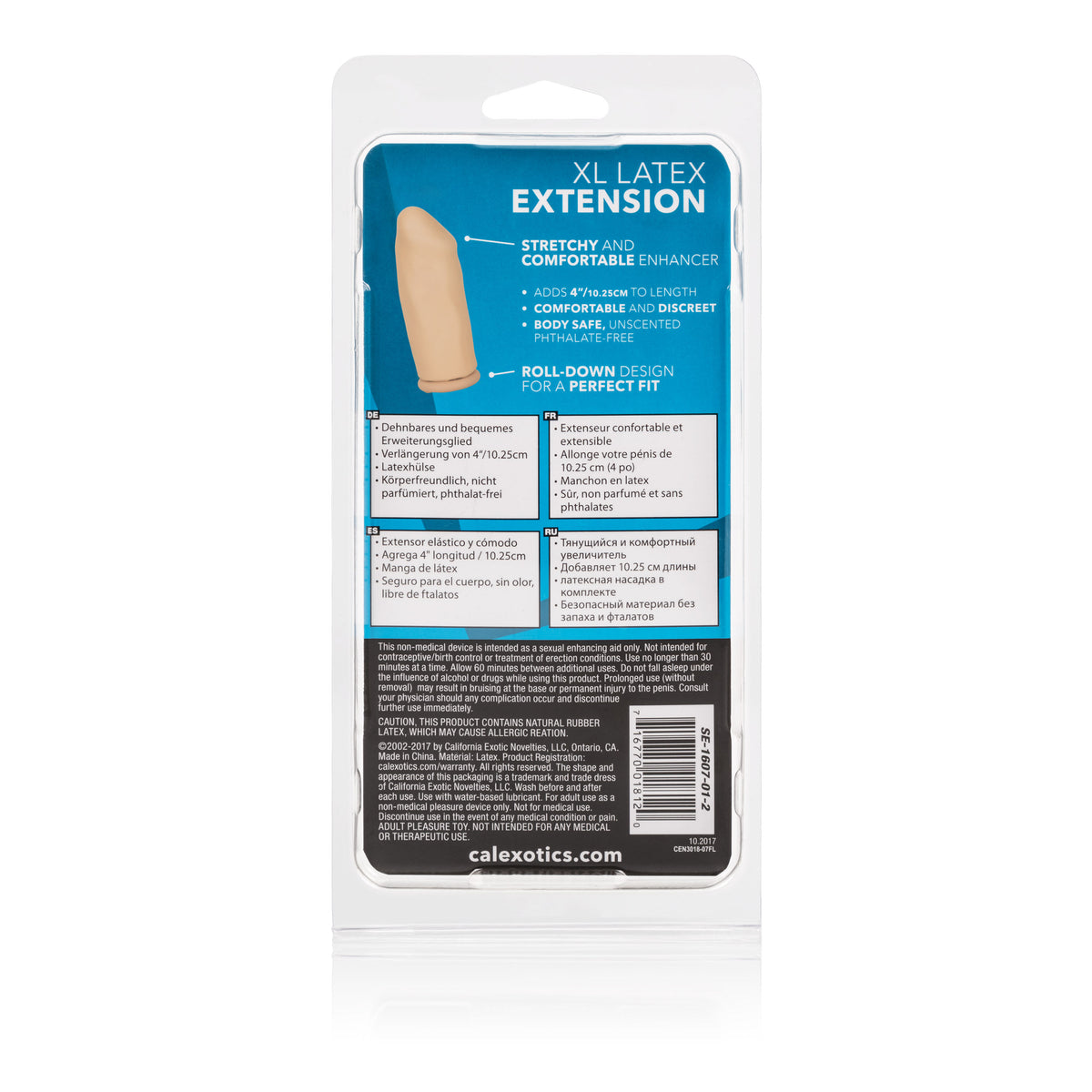 Smooth 3 Inch Ivory Latex Penis Extension with Roll Down Sleeve > Sex Toys For Men > Penis Sleeves