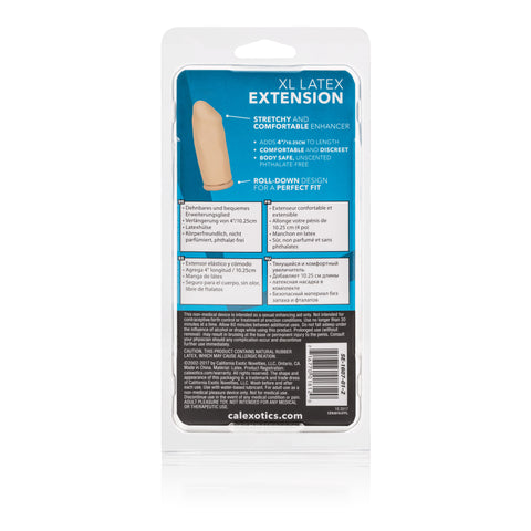 Smooth 3 Inch Ivory Latex Penis Extension with Roll Down Sleeve SLEEVES