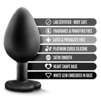 Temptasia Medium Black Bling Butt Plug Satin Smooth Anal Toy > Anal Range > Butt Plugs