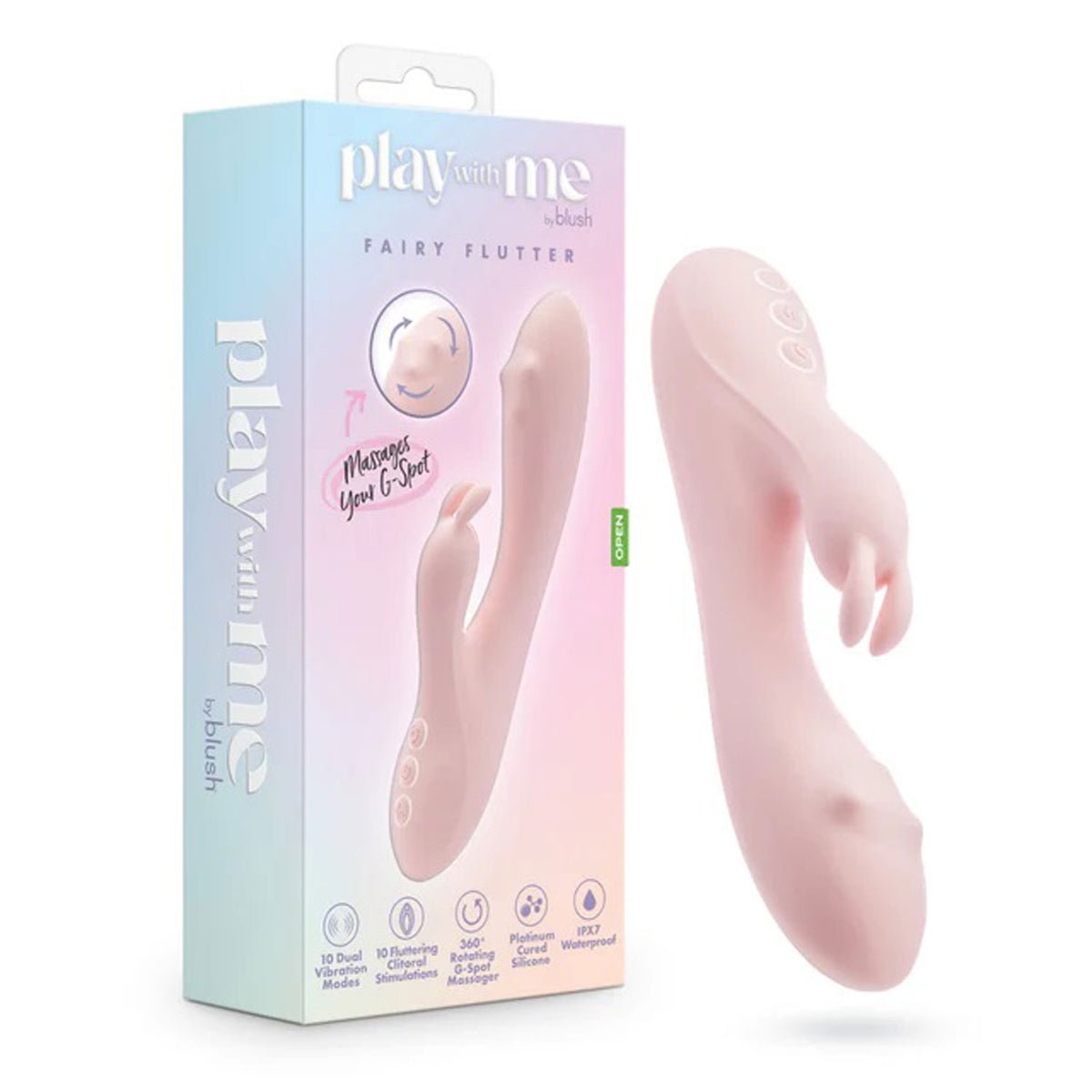 Play With Me Fairy 4.5 Inch Flutter Rabbit Vibrator | Submersible Pink > Vibrators > Ladies > Rabbit
