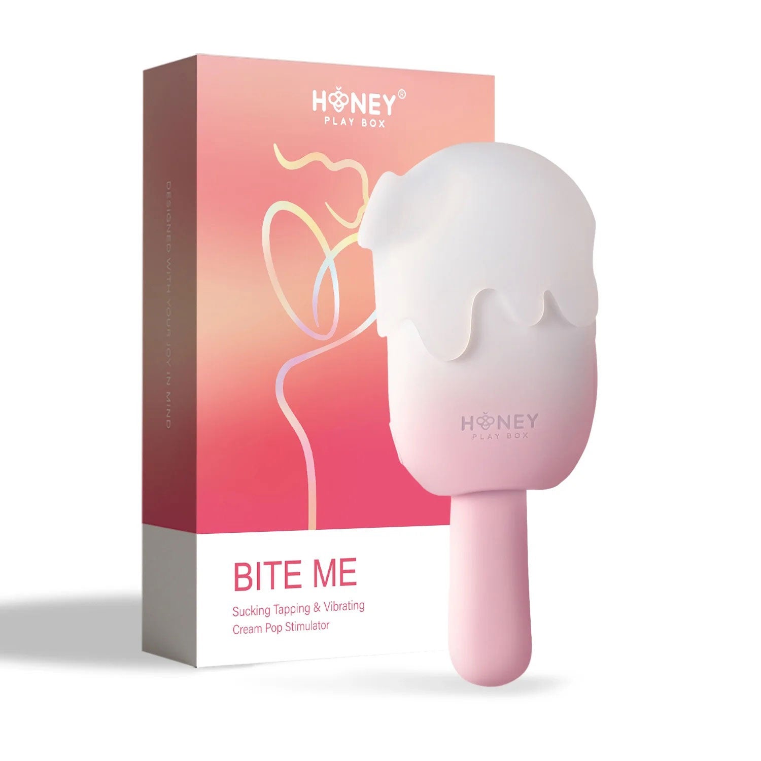 Bite Me Pink Cream Pop Clitoral Stimulator Vibrator Toy Suction Stimulator