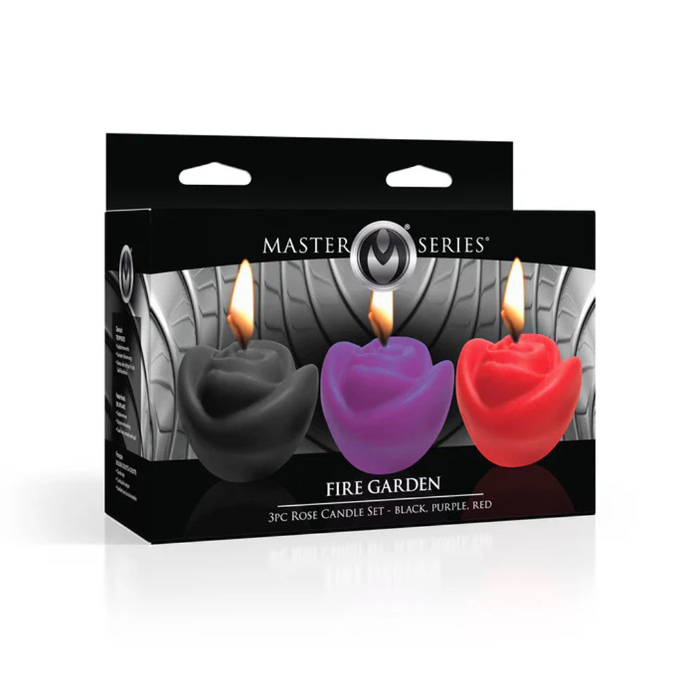Fire Garden 3-Piece Rose Massage Candle Set Black Purple Red Default Title Massage Gift Set