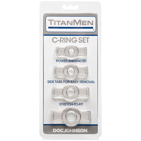 Titanmen Cock Ring Set (Black) – Stretchable Cock Rings Set > Cock Ring > Sets