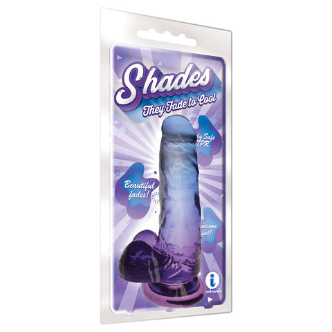 Shades 7 Inch Jelly Dong Violet Dildo 17.8 Centimeters DONGS