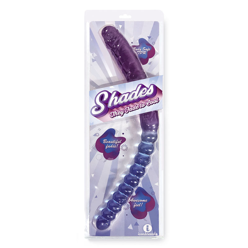 Shades 17 Inch Jelly Double Dong in Violet and Blue Multi Double Dongs