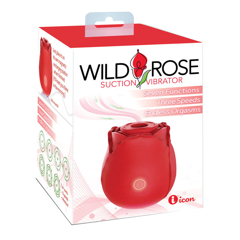 Wild Rose Suction Vibrator USB Rechargeable Air Pulse Stimulator Red Rose Stimulators