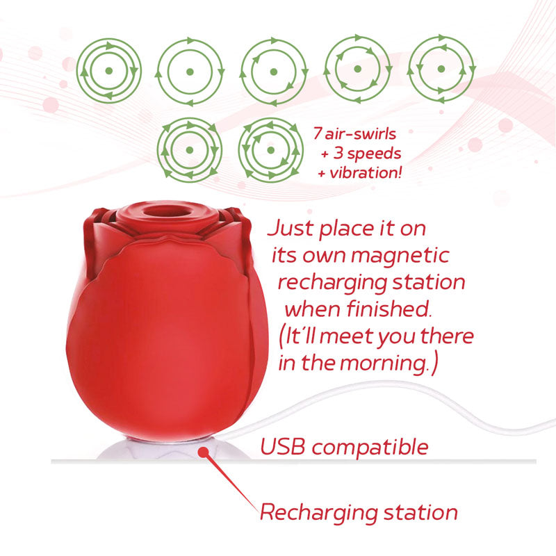 Wild Rose Suction Vibrator USB Rechargeable Air Pulse Stimulator Rose Stimulators