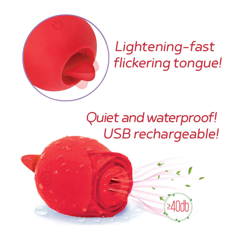 Wild Rose Sucking & Licking USB Rechargeable Stimulator 10 Modes Rose Stimulators
