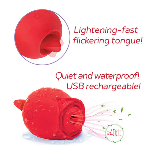 Wild Rose Sucking & Licking USB Rechargeable Stimulator 10 Modes Rose Stimulators