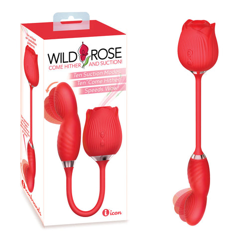 Wild Rose Come Hither & Suction Vibrator Red Rose Stimulators