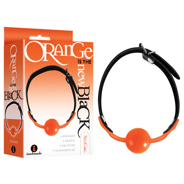 Orange Is the New Black Siligag – Body-Safe Silicone Ball Gag with Faux Leather Straps Secondary image