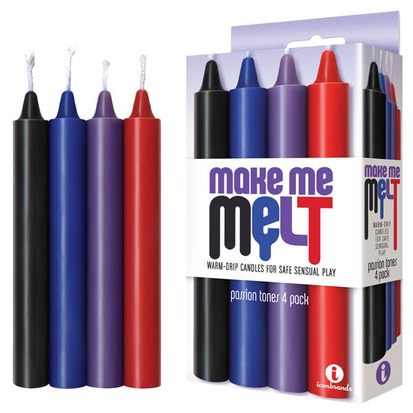 Make Me Melt Drip Candles Passion Tones 4 Pack Multi Drip Candles