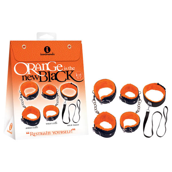 Orange Is The New Kit #1 - Restrain Yourself! - Bondage Kit - 3 Piece Set Black BONDAGE-TOYS
