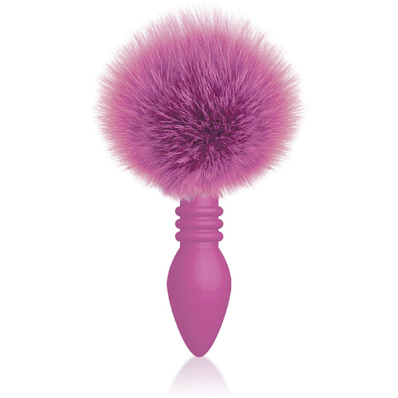 The 9s Cottontails Ribbed Butt Plug with Bunny Tail Tails