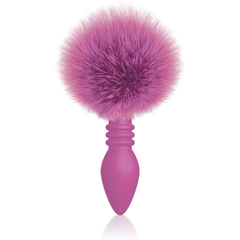 The 9s Cottontails Ribbed Butt Plug with Bunny Tail Tails