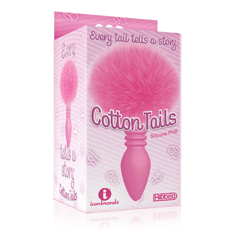 The 9s Cottontails Ribbed Butt Plug with Bunny Tail Tails