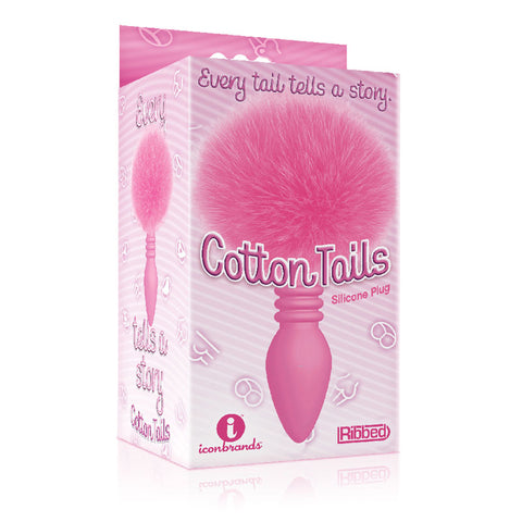 The 9s Cottontails Ribbed Butt Plug with Bunny Tail Tails