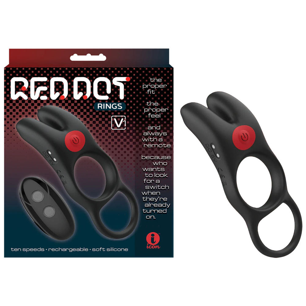 Red Dot Rings V1 USB Rechargeable Vibrating Cock Ring with Remote Multi Cock Rings Vibrating