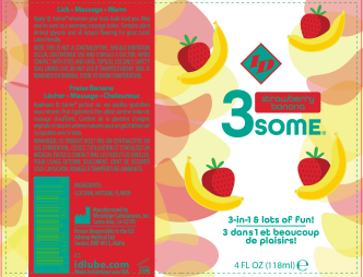 ID 3some Strawberry Banana 3 In 1 Lubricant 118ml Flavoured Lube