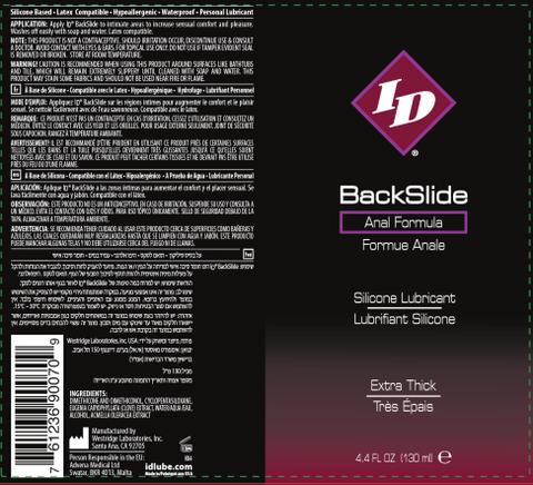 ID BackSlide Anal Formula 4.4 oz Lubricant Anal Lubricant