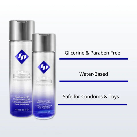 ID Free Hypoallergenic Water Based Lubricant 250ml for Sensitive Skin Water Based Lube