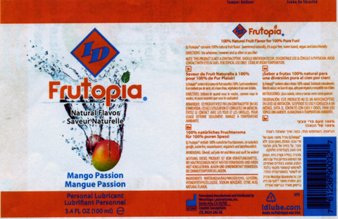 ID Frutopia Personal Lubricant Mango 1 oz Flavoured Lube