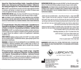 ID Glide Water Based Lubricant 1 Gallon USA Made Lubricant Water Based Lube
