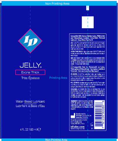 ID Jelly Extra Thick 4oz Lubricant for Adult Intimacy and Toy Use Water Based Lube