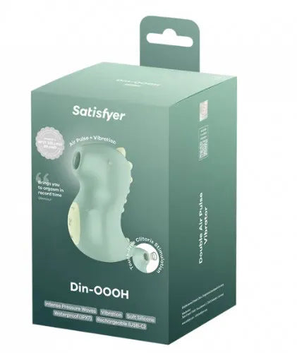 Satisfyer Din-Oooh – Compact Pressure Wave Vibrator with Two Motors Green > Sex Toys For Ladies > Air Pulsation