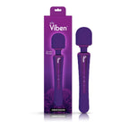 Purple massage wand with packaging displaying 'Viben' brand on a white background