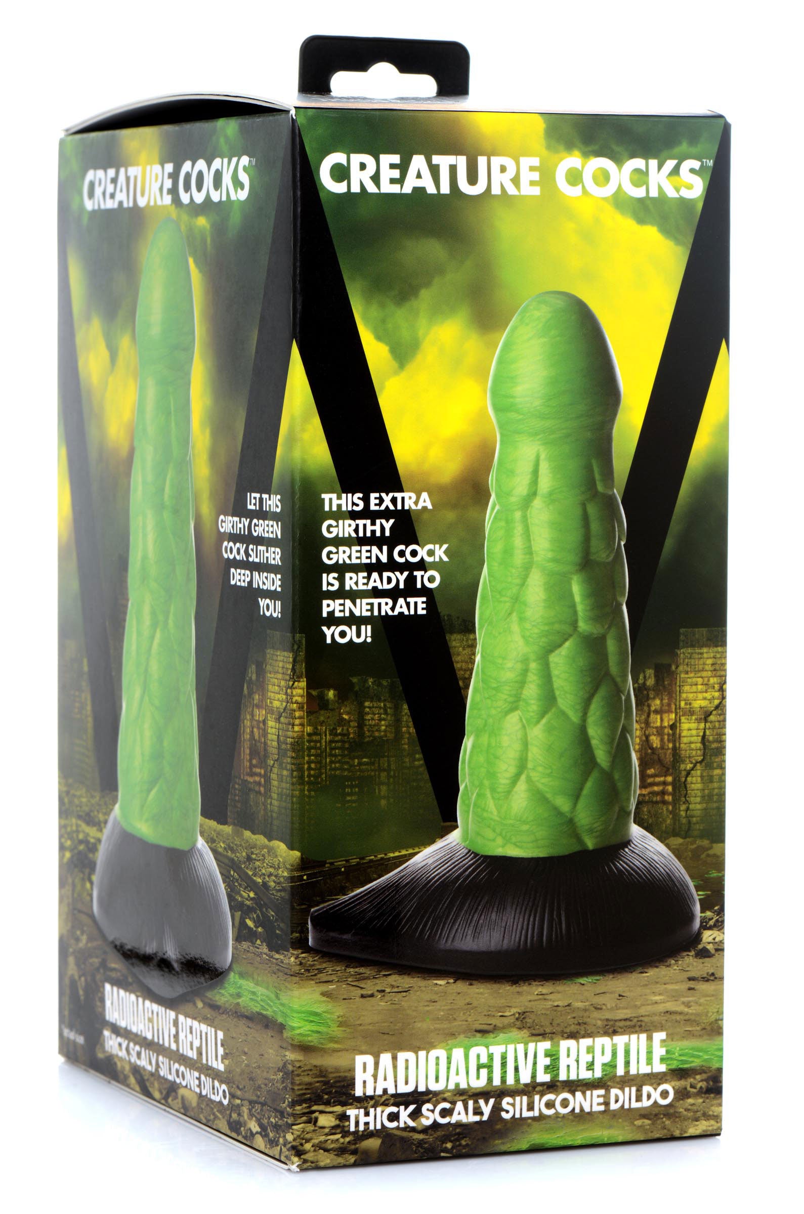 Creature Cocks Radioactive Reptile (Metallic Green) – 19cm Thick Scaly Silicone Dildo 7.5 Inch > Dildos > Fantasy
