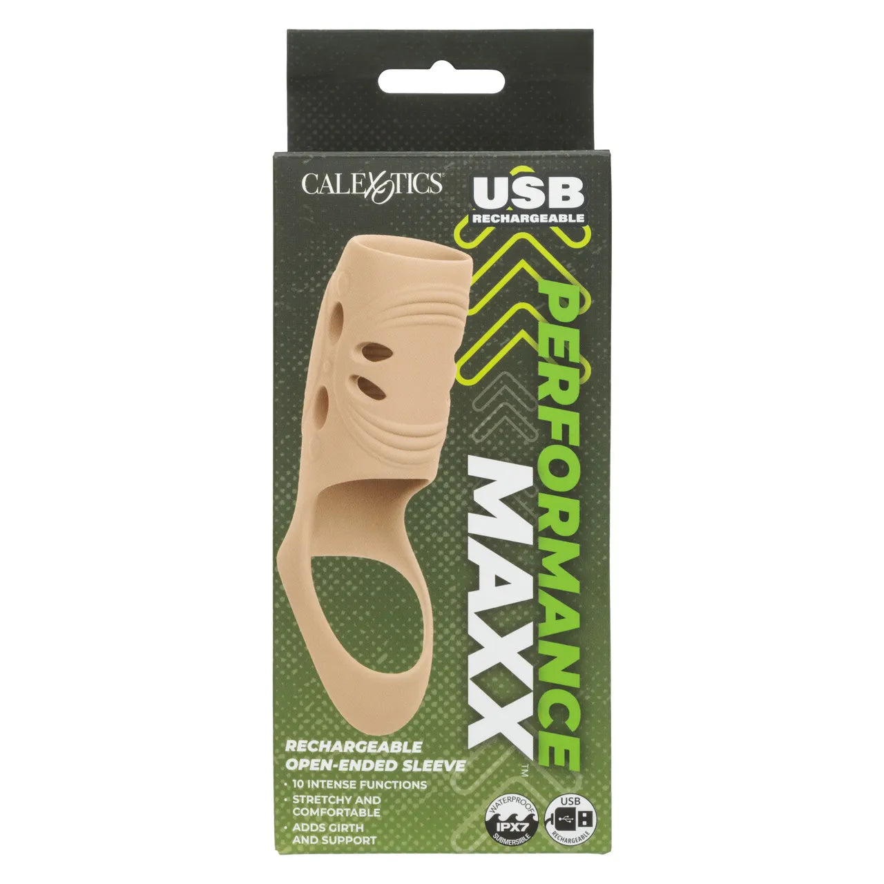 Performance Maxx Rechargeable Open-Ended Sleeve – Silicone Waterproof Sleeve Ivory > Sex Toys For Men > Penis Sleeves