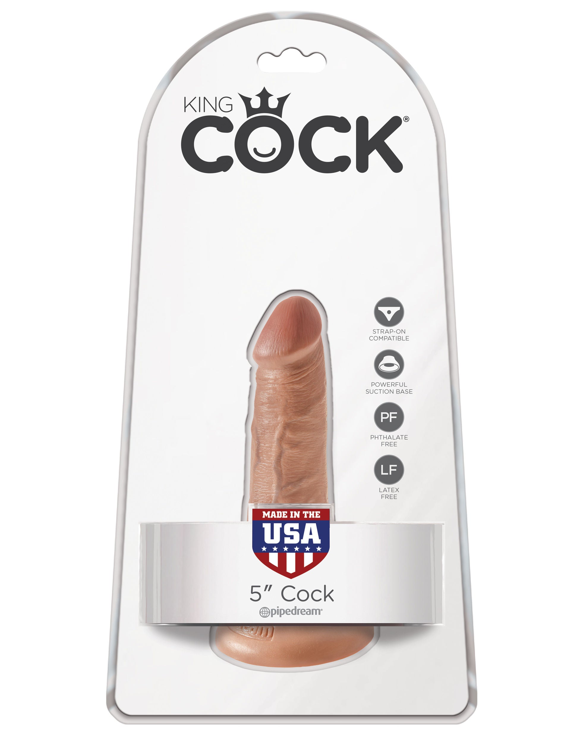 King Cock 5 Inch (Tan) – Realistic Suction Cup Dildo Tan > Dildos > Slim Dildos Main image