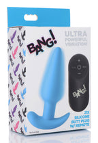 Remote Control Silicone Butt Plug 21X Vibrating Blue > Anal Range > Vibrating Butt Plugs