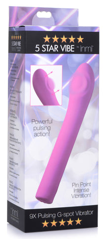 INMI 5 Star 9X Pulsing G-Spot Vibe Pink Silicone 9 Vibrating Pulse Modes Waterproof Vibrators - G Spot