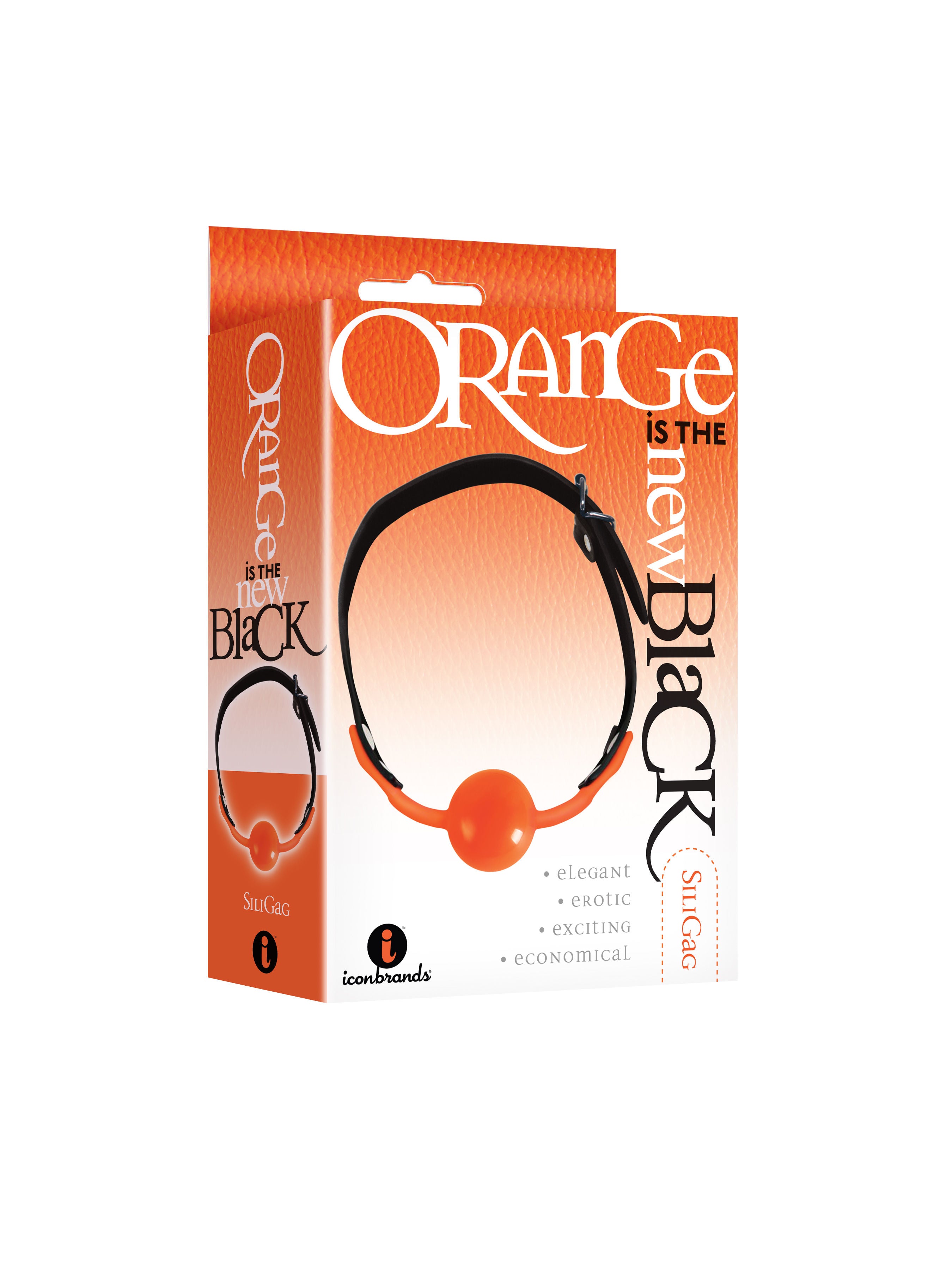 Orange Is the New Black Siligag – Body-Safe Silicone Ball Gag with Faux Leather Straps Secondary image