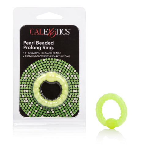 Pearl Beaded Prolong Ring with Stimulating Beads for Men Yellow COCK RINGS