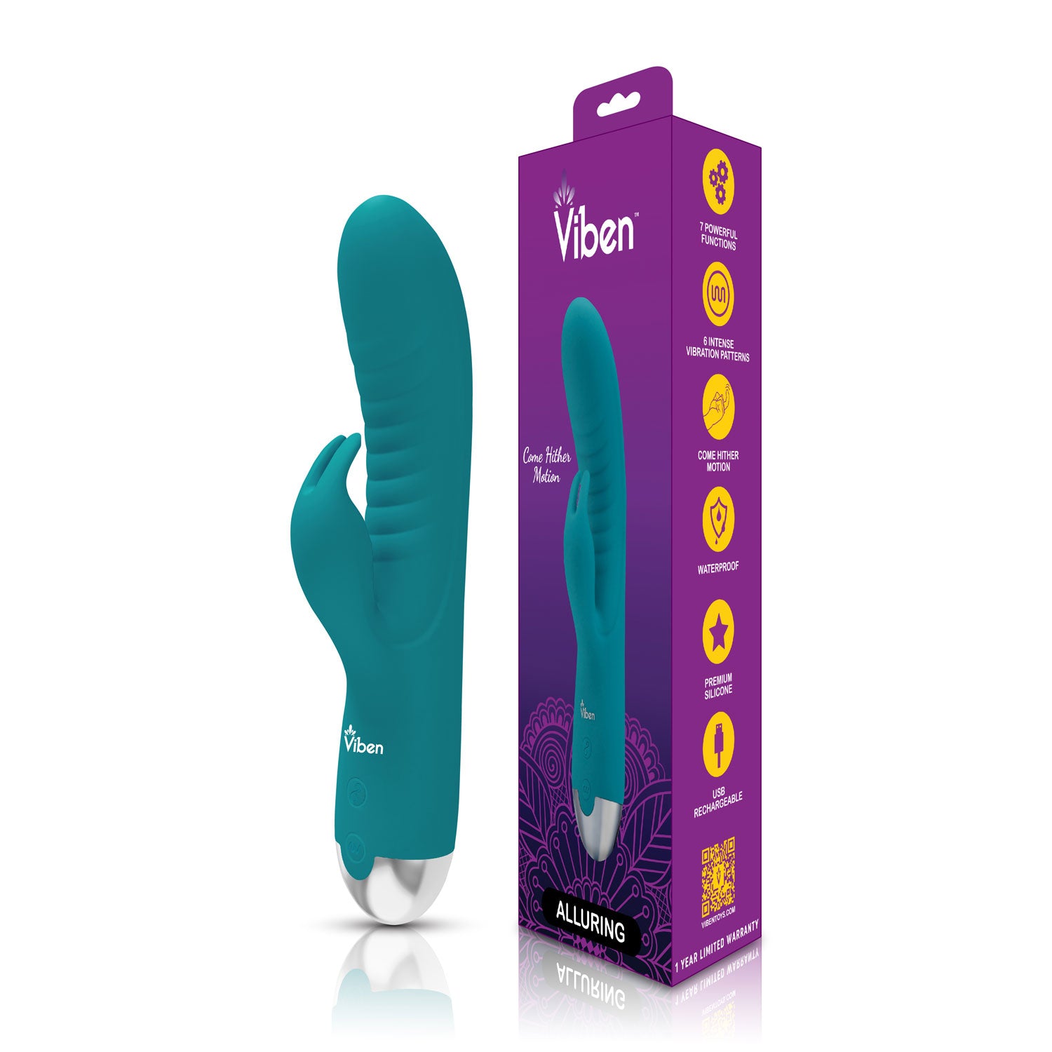 Viben Alluring Come Hither Rabbit Vibe Ocean G-Spot Massager VIBRATORS-RABBIT