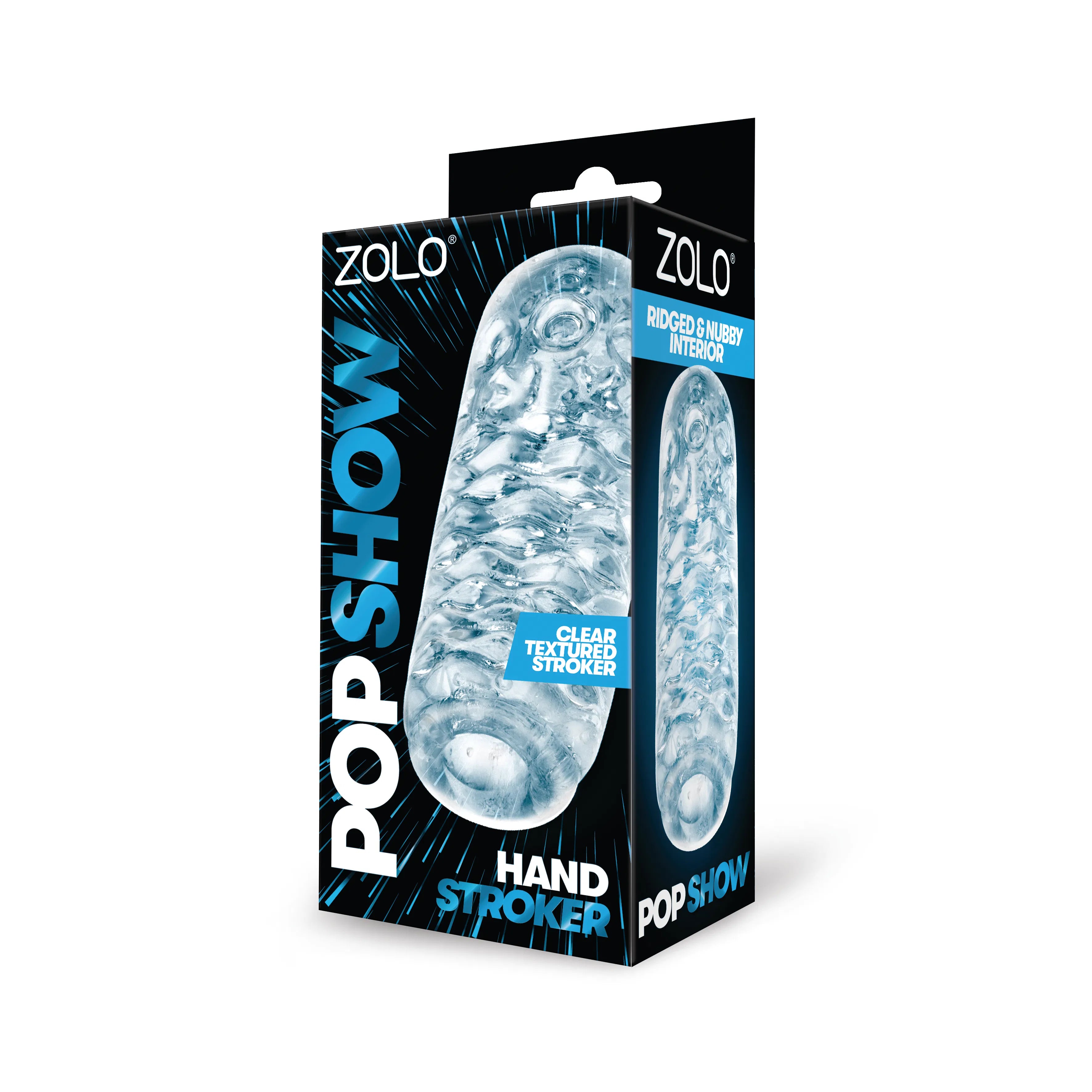Zolo Pop Show Stroker – Compact Textured Male Stroker Clear > Sex Toys For Men > Masturbators > Manual Main image