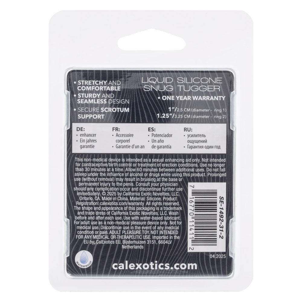 Alpha Liquid Silicone Snug Tugger (Black) – Premium Silicone Stamina Enhancer Sleeve Black > Cock Ring > Sling