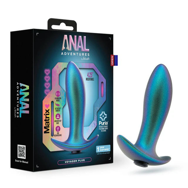 Anal Adventures Matrix Voyager Plug Neptune Teal Vibrating Toy Teal Butt Plugs
