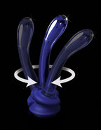 Icicles Blue Glass Massager with Silicone Suction Cup > Glass > Dildos