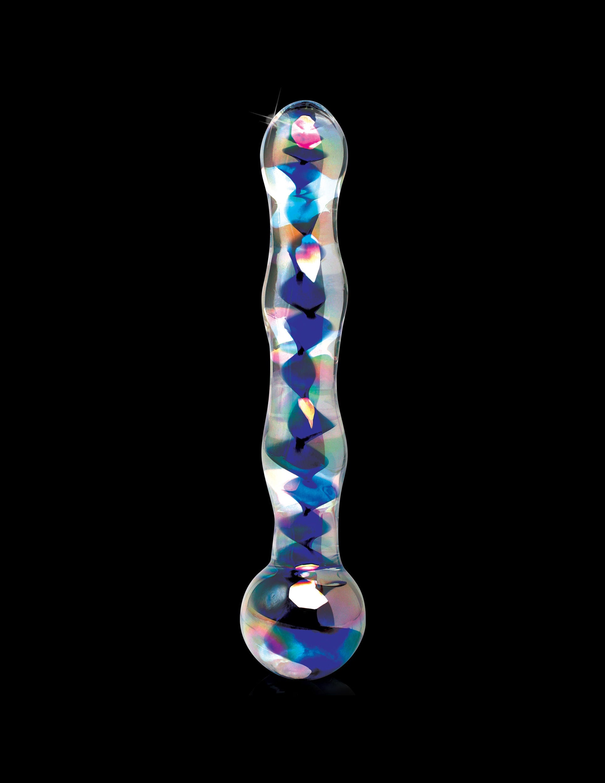 Pipedream Icicles No. 8 (Clear Blue) – Handcrafted Luxury Glass Massager Wand > Glass > Toys