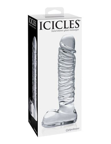 Icicles Clear Glass Massager Thick Veiny Dildo for Advanced Users DONGS Glass